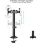 Tooq Soporte de Mesa para 2 Pantallas 17-32, DB1132TN-B, Negro